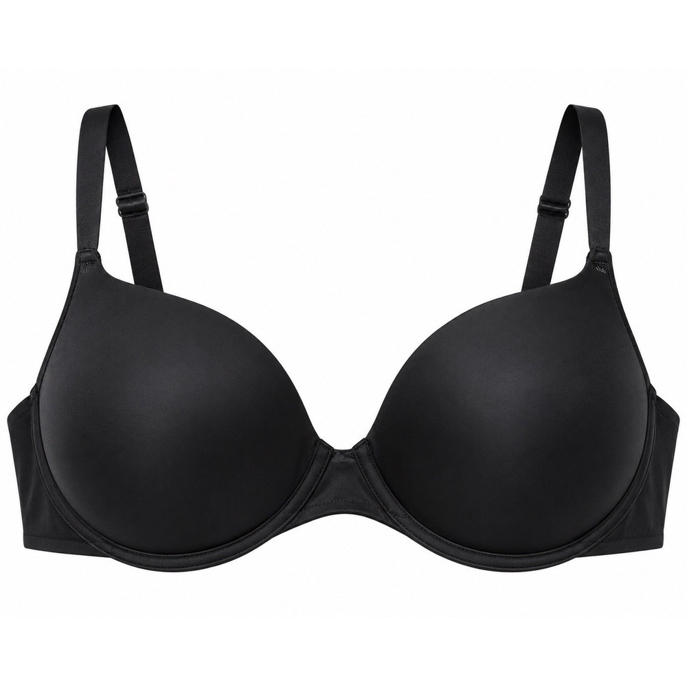 Natori Bra 32D Black Underwire Padded Contour T Shirt Bra Adjustable Straps